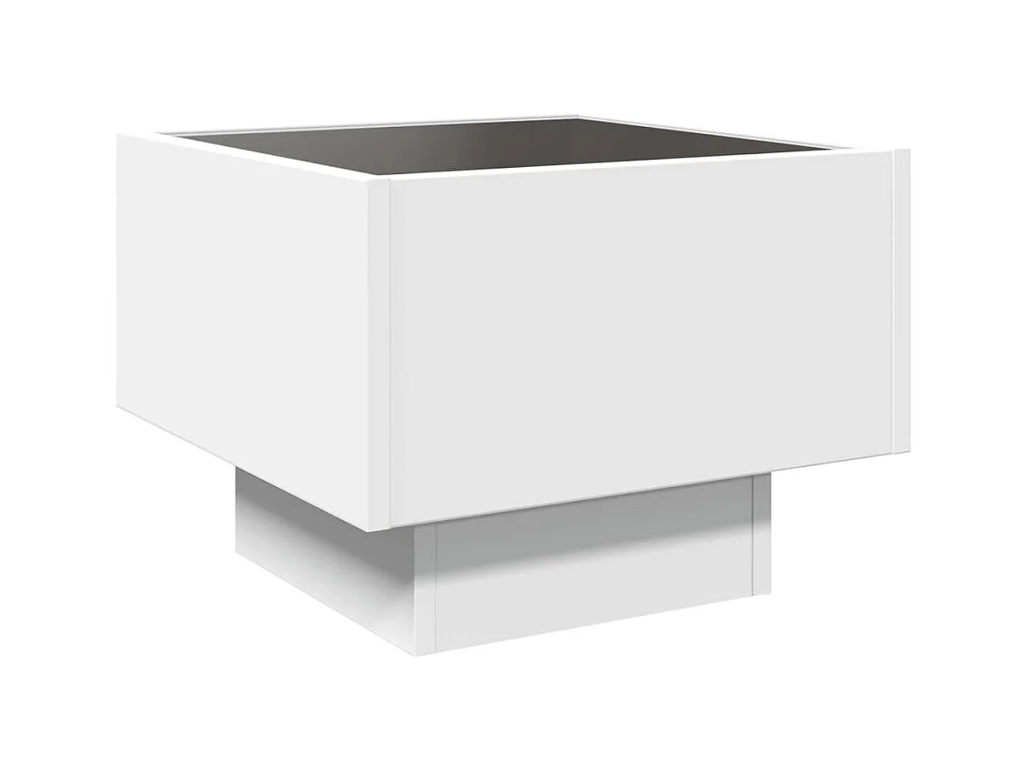 Table de chevet avec LED infini blanc 40x40x30 cm