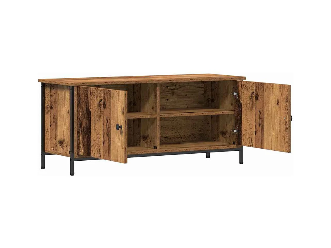 Meuble TV Bois ancien 100 x 35 x 45 cm Bois d'ingénierie