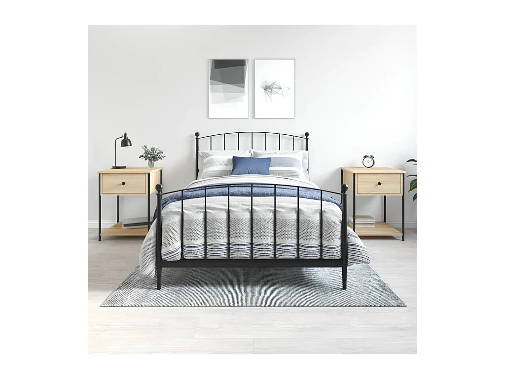 Mesitas de noche 2 piezas roble sonoma 44x45x58 cm madera de ingeniería