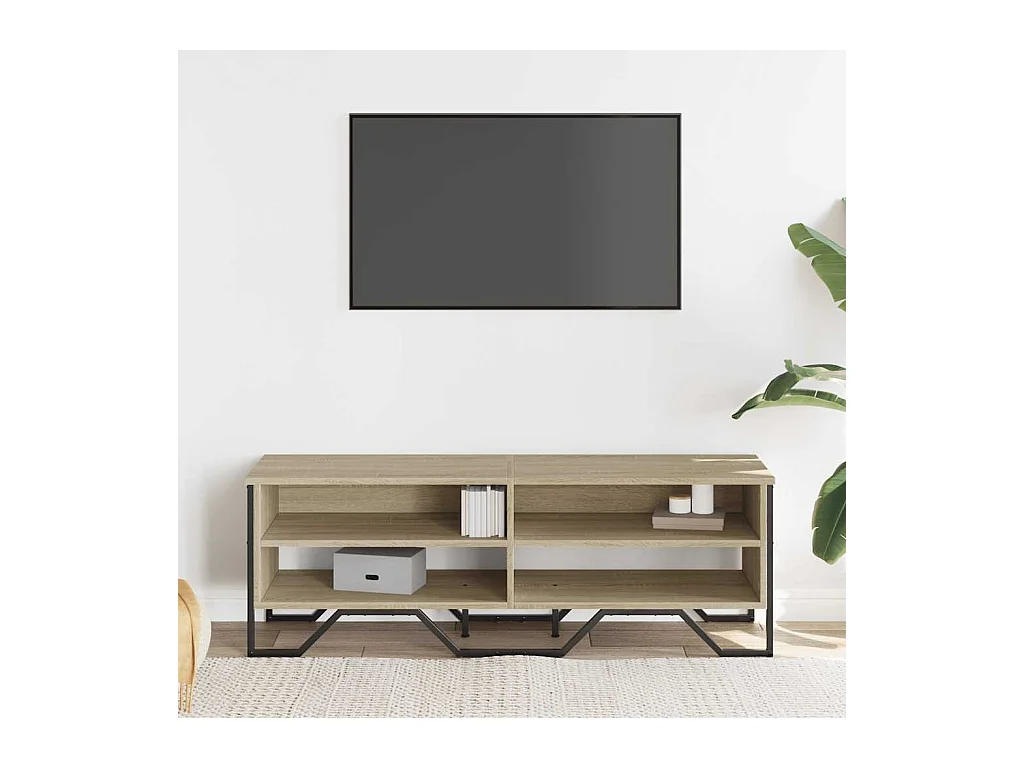 Meuble TV chêne sonoma 122x34x41 cm bois d'ingénierie