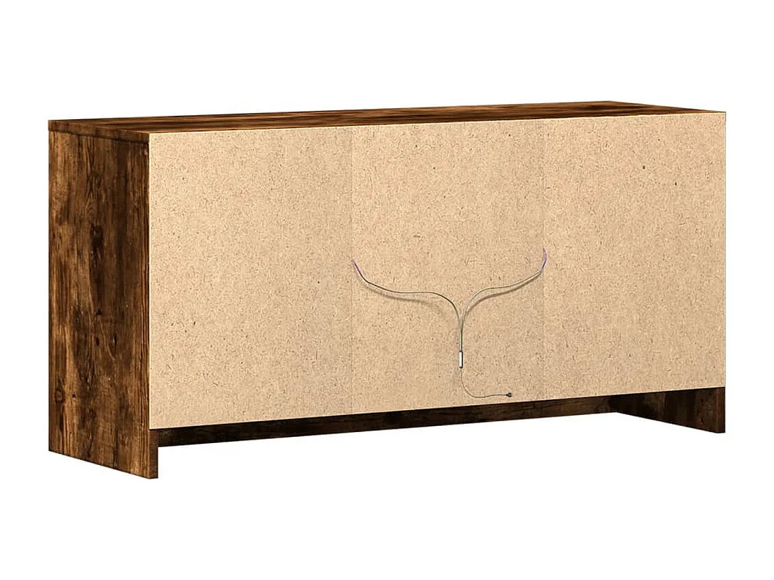 Meuble TV avec LED chêne fumé 100x34x50 cm bois d'ingénierie