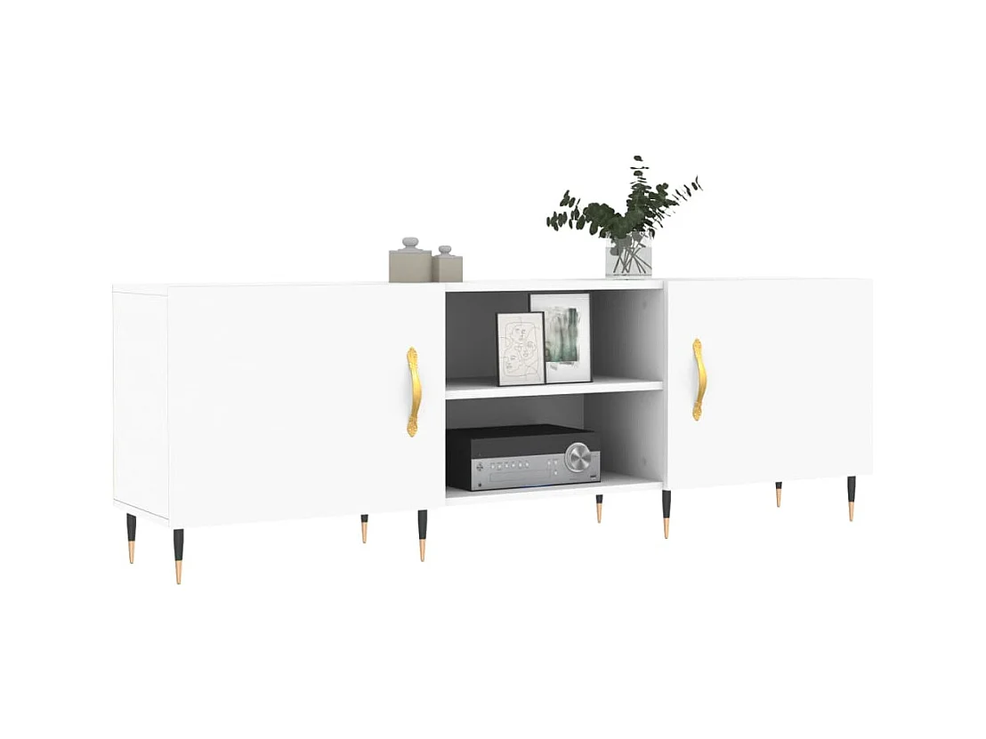 Meuble TV blanc 150x30x50 cm bois d'ingénierie