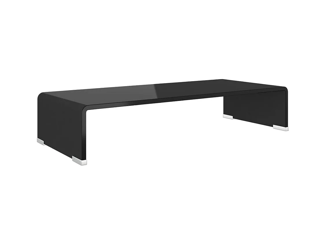 Meuble TV/support pour moniteur 60x25x11 cm verre noir