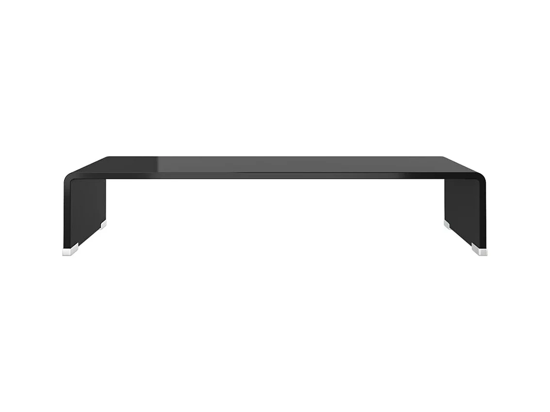 Meuble TV/support pour moniteur 60x25x11 cm verre noir