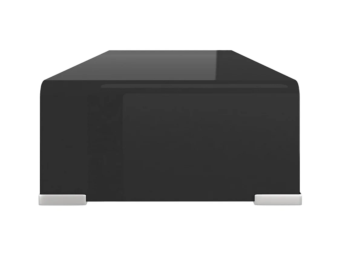 Meuble TV/support pour moniteur 60x25x11 cm verre noir