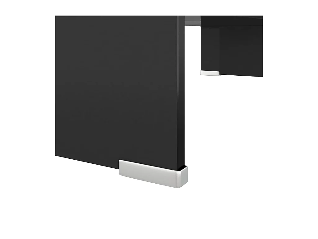 Meuble TV/support pour moniteur 60x25x11 cm verre noir