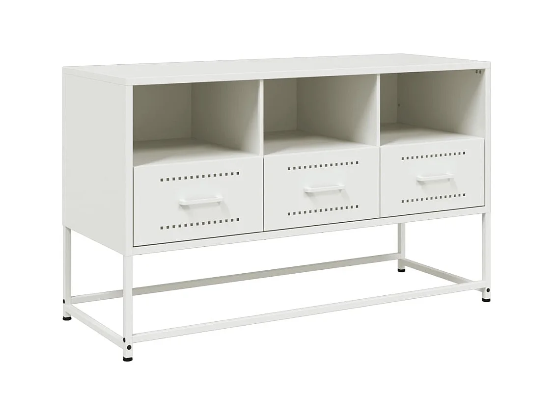 Meuble TV blanc 100,5x39x60,5 cm acier