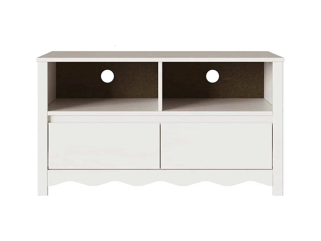 Meuble TV avec tiroir Blanc 99 x 43 x 55 cm Bois de pin massif