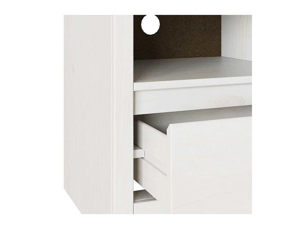 Meuble TV avec tiroir Blanc 99 x 43 x 55 cm Bois de pin massif