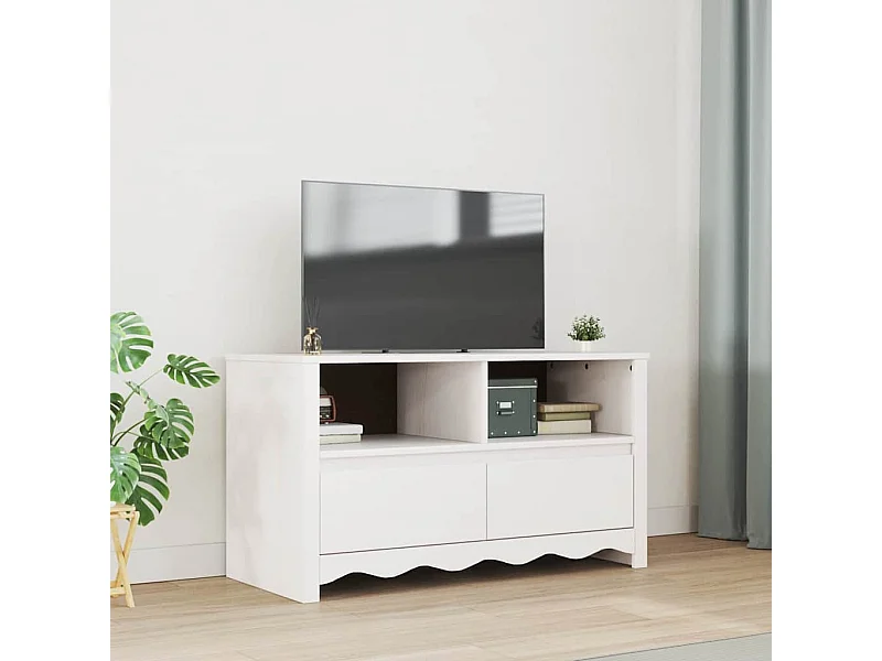 Meuble TV avec tiroir Blanc 99 x 43 x 55 cm Bois de pin massif