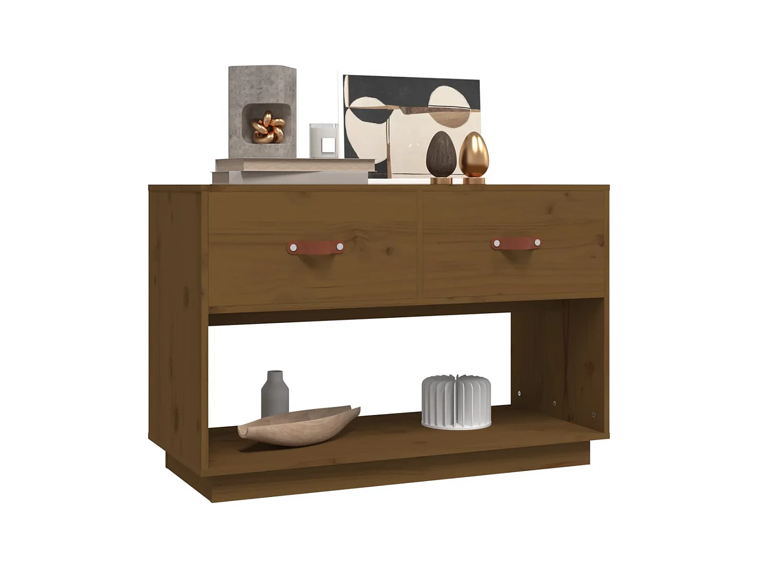 Meuble TV Marron miel 90x40x60 cm Bois de pin massif