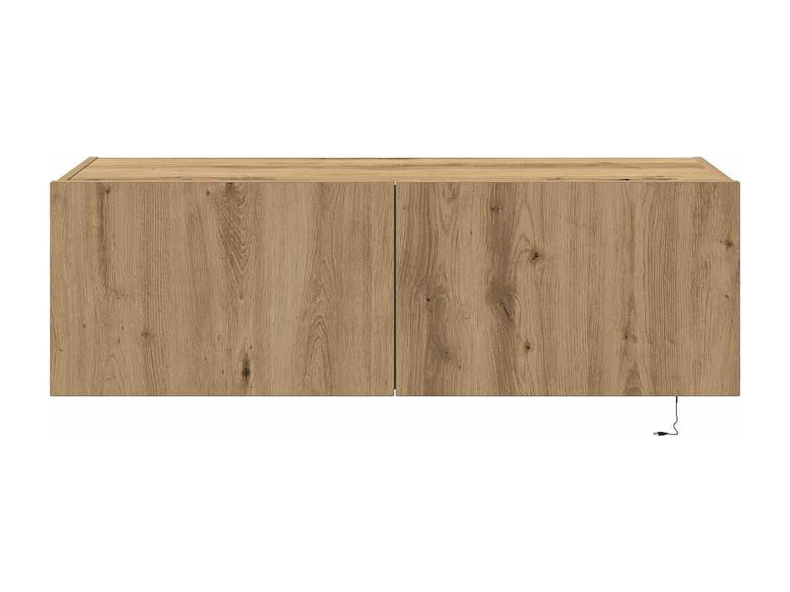 Meuble TV avec lumières LED Chêne Artisan 100x35x31 cm