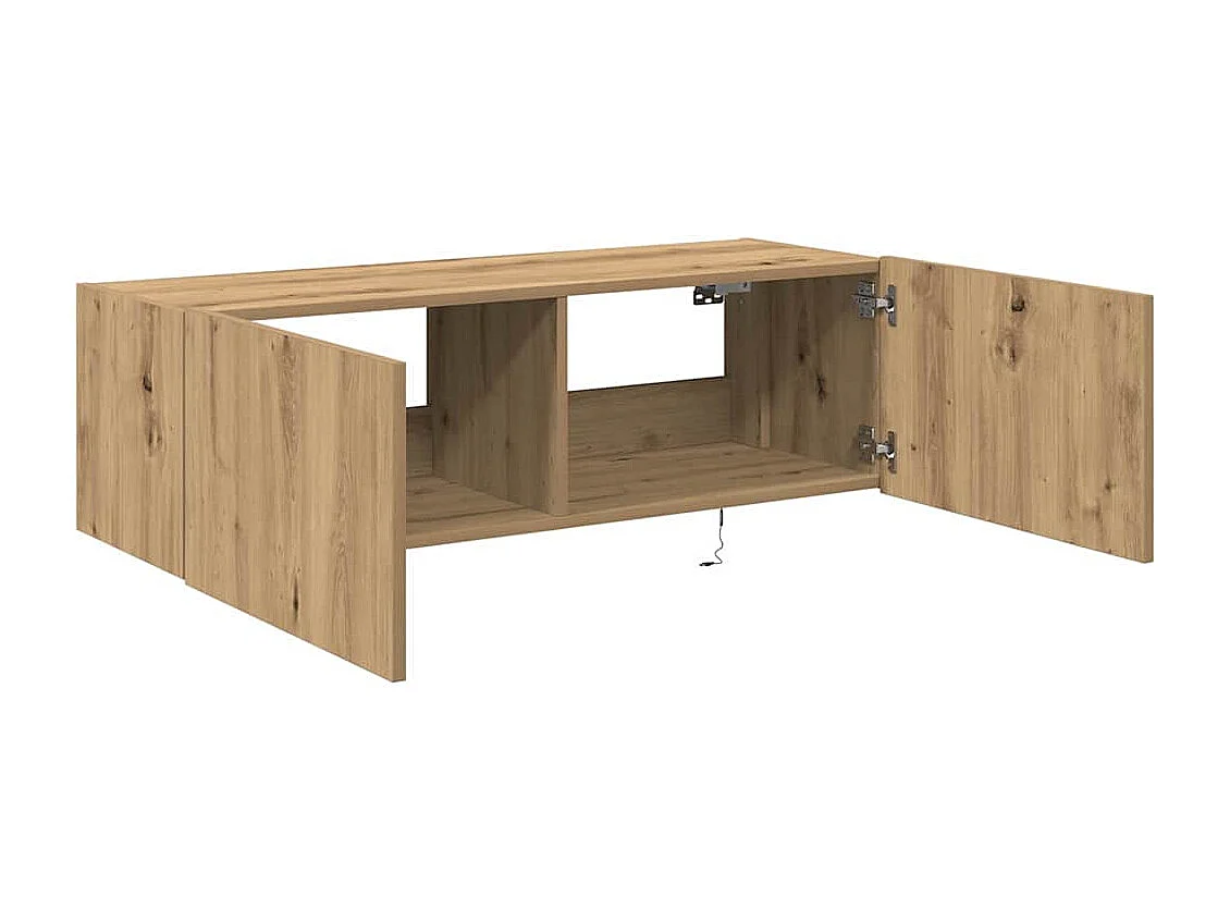 TV-Schrank mit LED-Leuchten Artisan Oak 100x35x31 cm