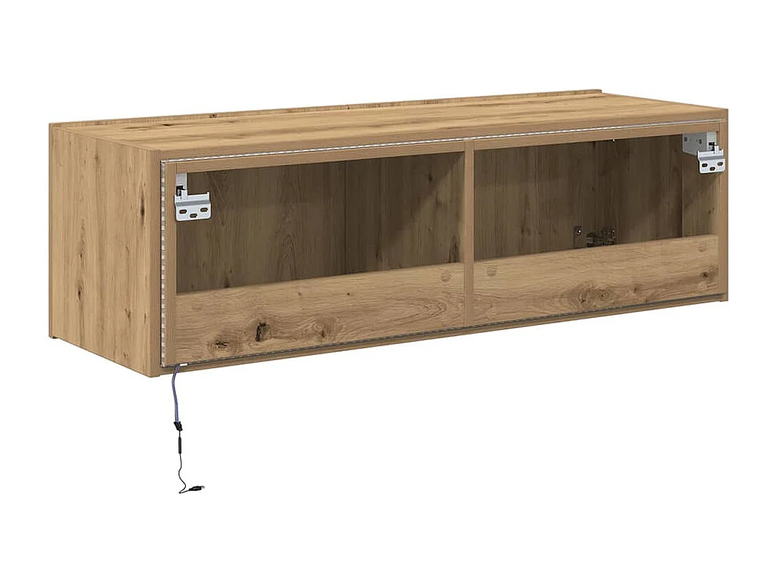 TV-Schrank mit LED-Leuchten Artisan Oak 100x35x31 cm