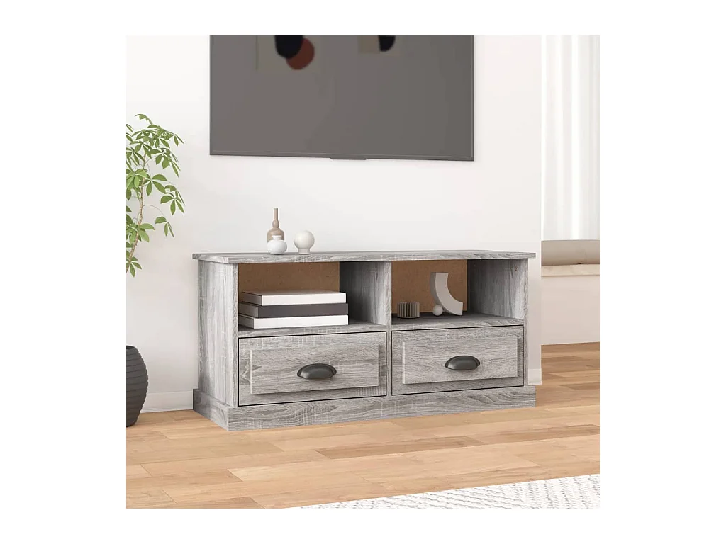 Sonoma grijs tv-meubel 93x35,5x45 cm bewerkt hout