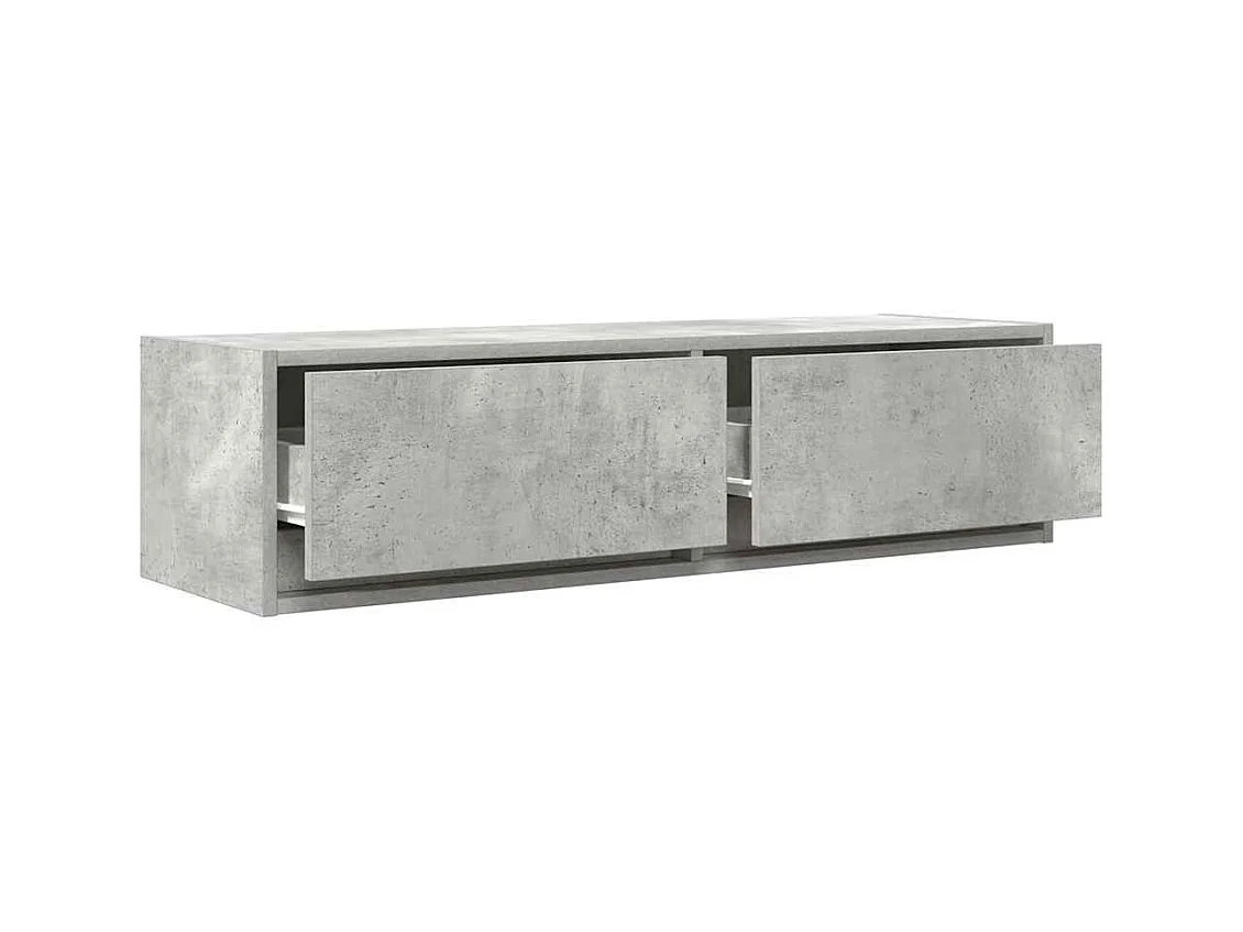 Meuble TV en béton gris 100x31x25,5 cm en bois d'ingénierie