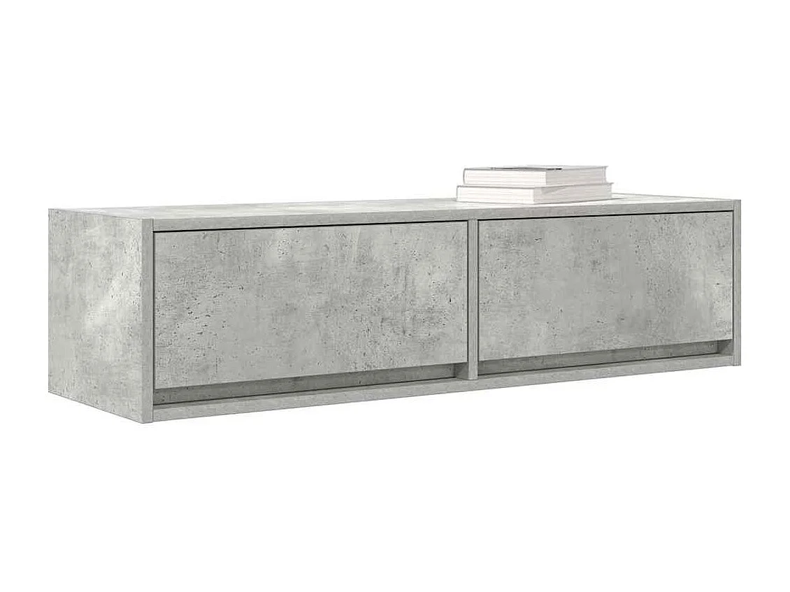 Meuble TV en béton gris 100x31x25,5 cm en bois d'ingénierie