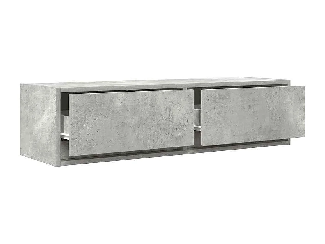 Meuble TV en béton gris 100x31x25,5 cm en bois d'ingénierie