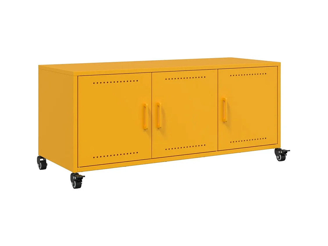 Meuble TV jaune moutarde 100,5x39x43,5 cm acier