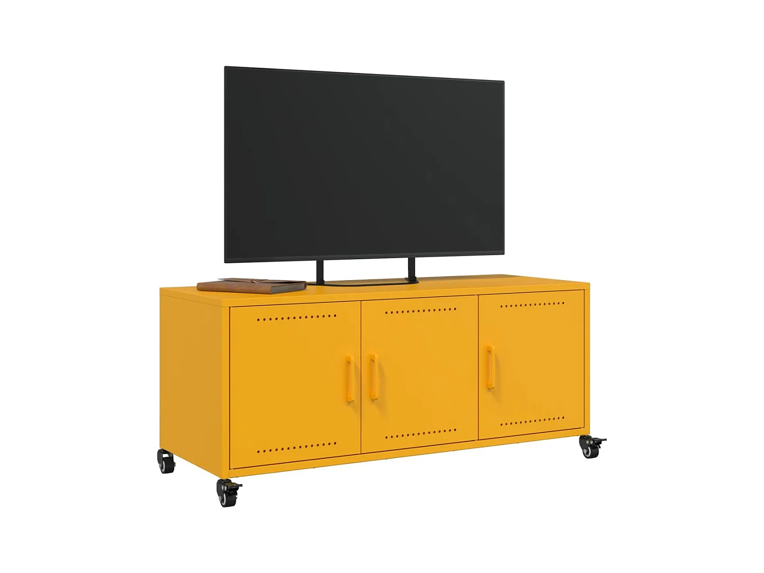 Meuble TV jaune moutarde 100,5x39x43,5 cm acier