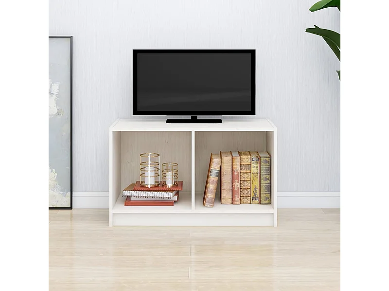 Witte tv-kast 70x33x42 cm Massief grenenhout