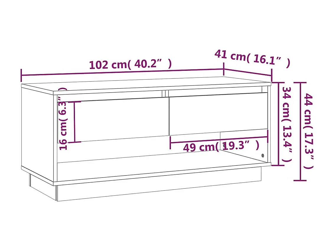 Mobile TV Sonoma grigio 102x41x44 cm Legno ingegnerizzato