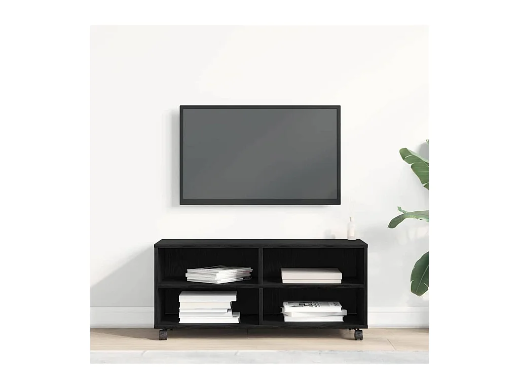 Meuble TV Noir 90 x 35 x 35 cm Bois d'ingénierie