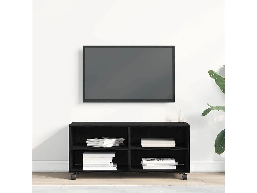 Meuble TV Noir 90 x 35 x 35 cm Bois d'ingénierie