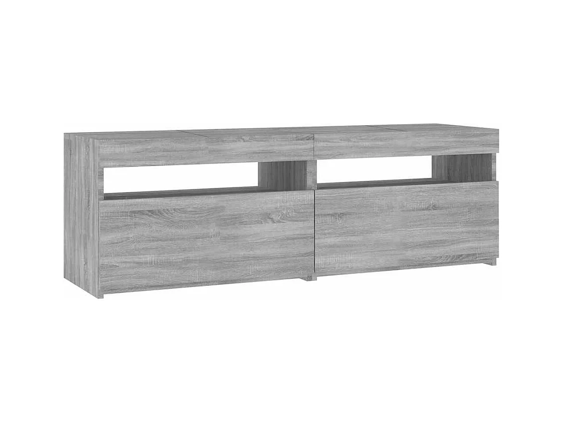 Meuble TV avec lumières LED sonoma gris 120x35x40 cm