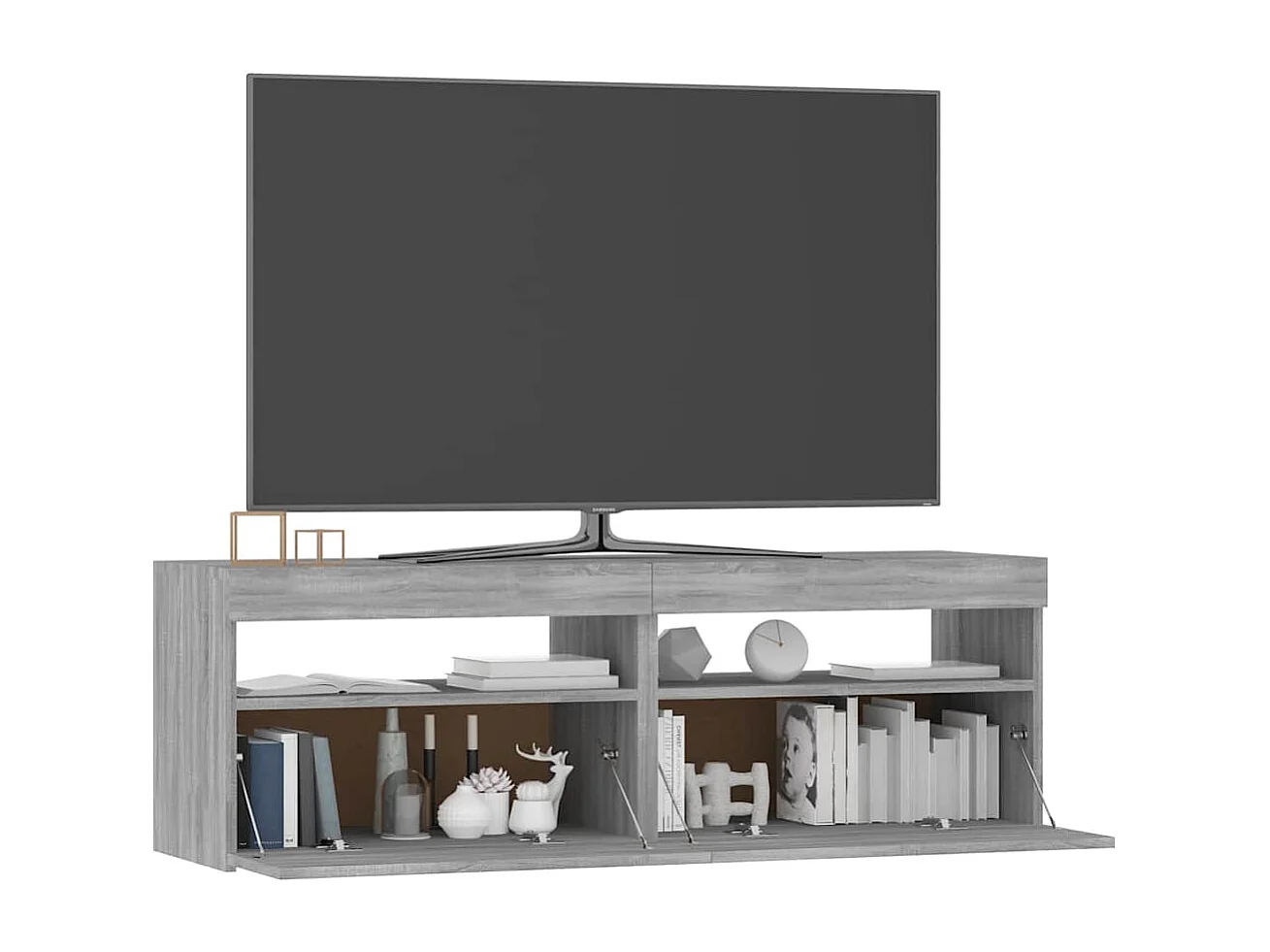 Meuble TV avec lumières LED sonoma gris 120x35x40 cm