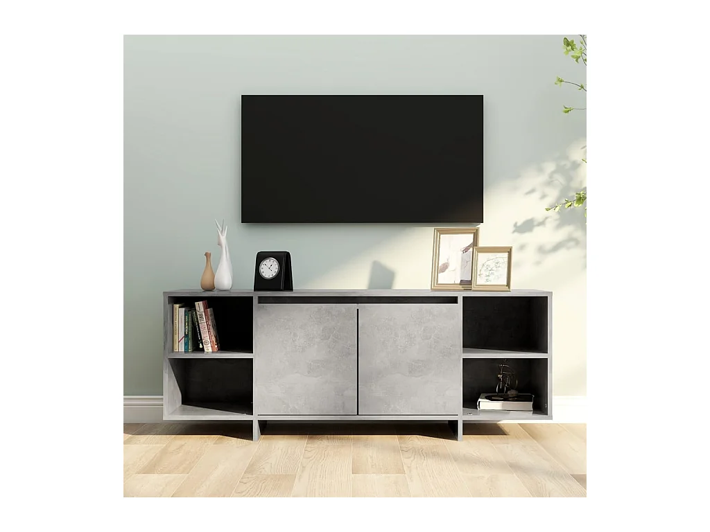 Mueble de TV de madera de ingeniería gris hormigón 130x35x50 cm