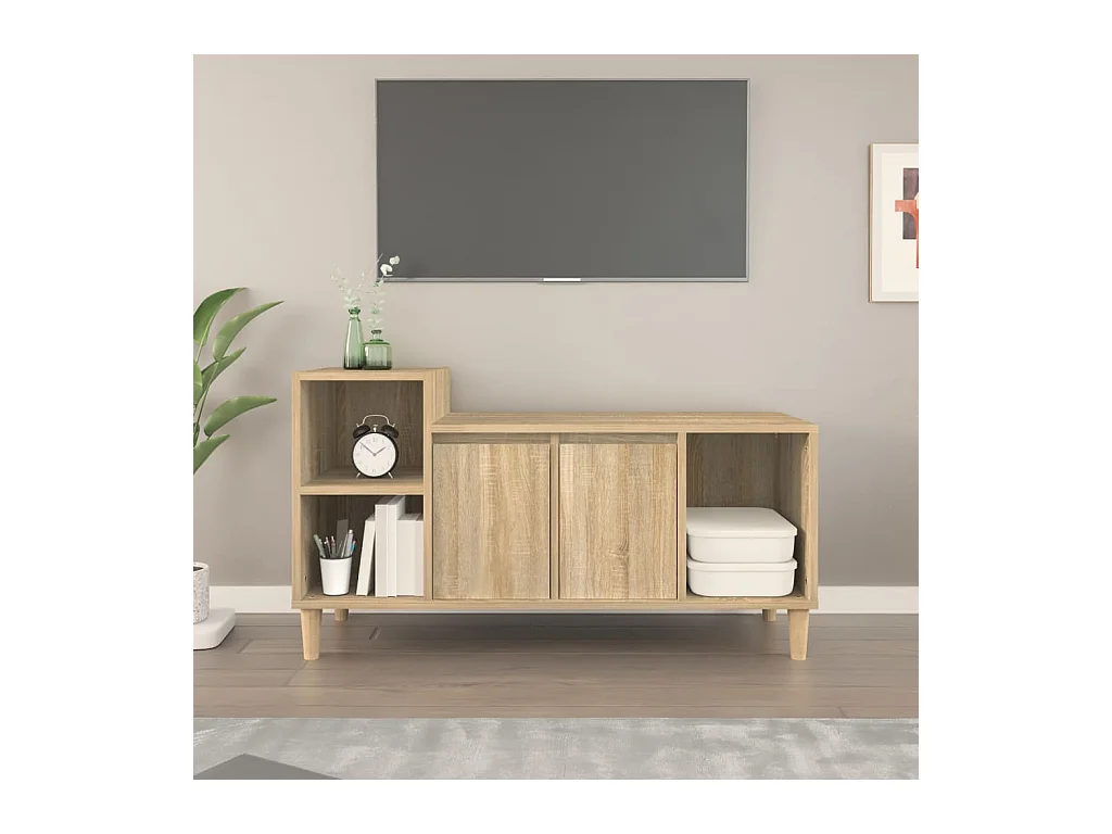 Meuble TV Chêne sonoma 100x35x55 cm Bois d'ingénierie