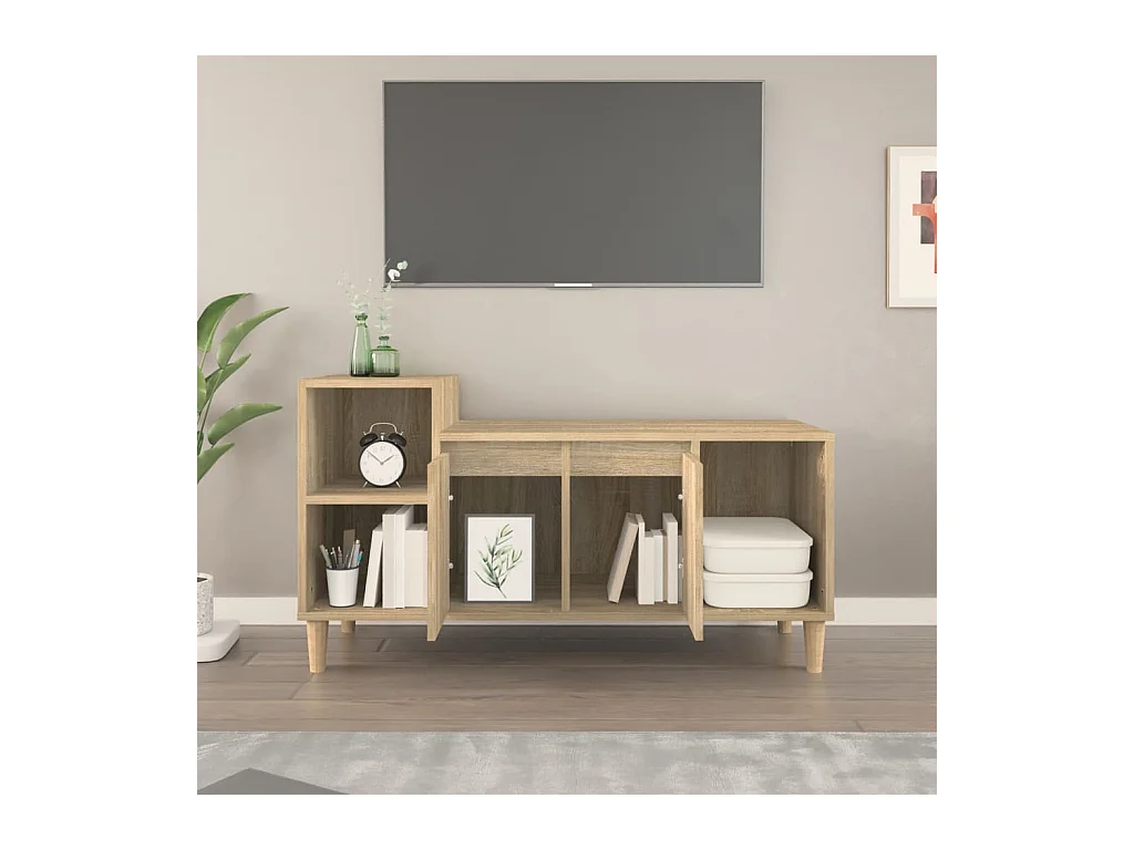 Meuble TV Chêne sonoma 100x35x55 cm Bois d'ingénierie