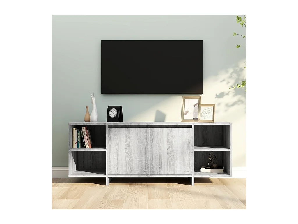 Mueble de TV Sonoma gris 130x35x50 cm madera de ingeniería