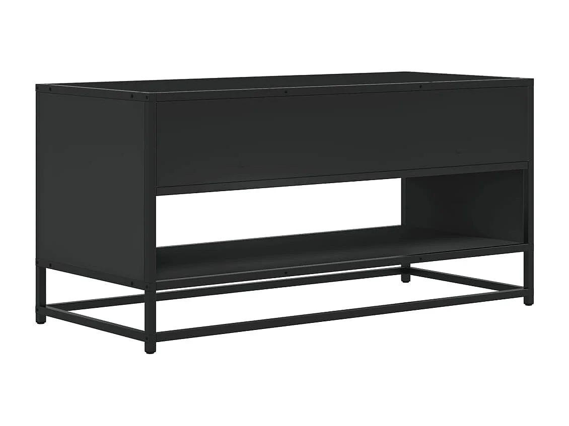 Meuble TV noir 91x40x46 cm bois d'ingénierie et métal