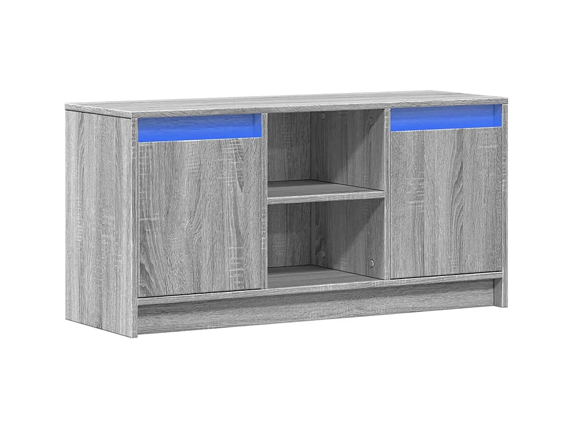 Meuble TV avec LED sonoma gris 100x34x50 cm bois d'ingénierie