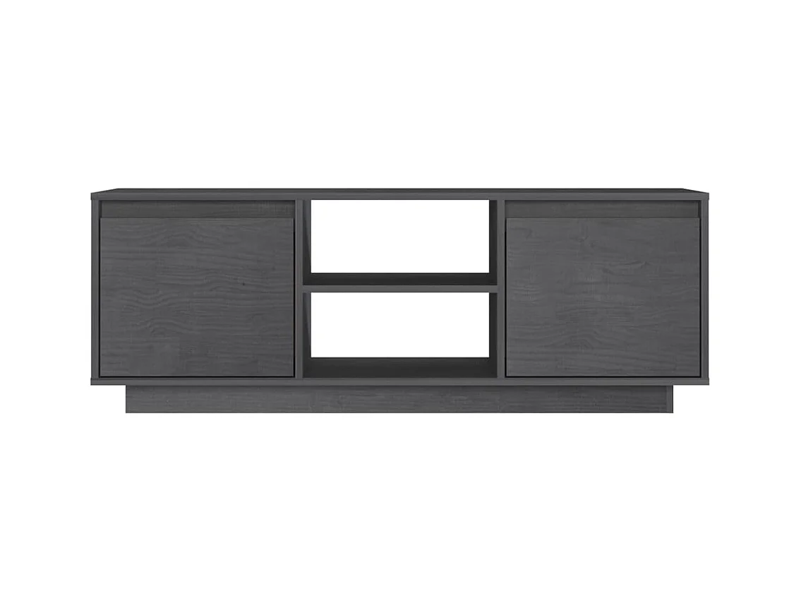 Grauer TV-Schrank 110x30x40 cm Massivholz Kiefer