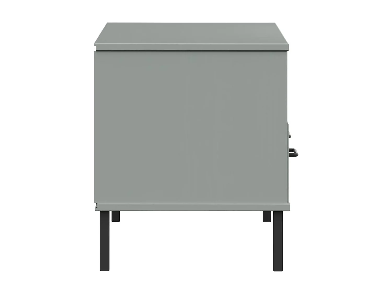 Meuble TV avec pieds en métal Gris Bois de pin massif OSLO