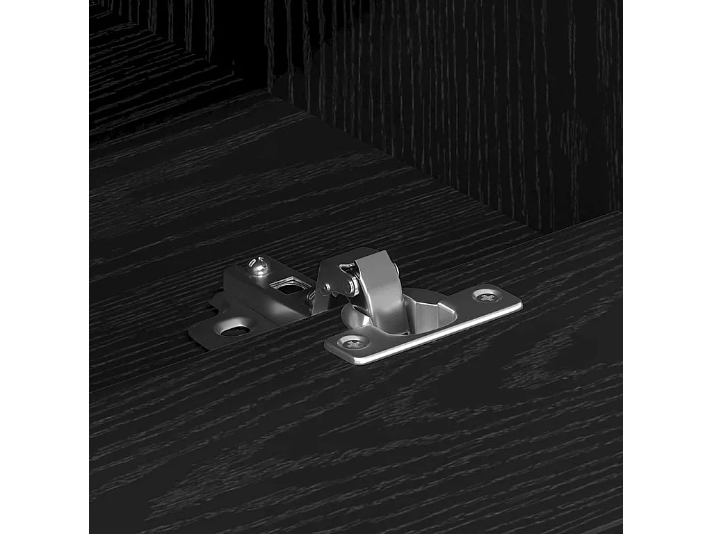 meuble TV Noir Chêne 150x30x44,5 cm en bois d'ingénierie