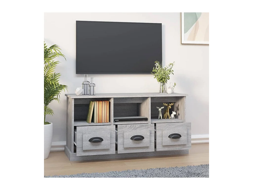 Sonoma grauer TV-Schrank 100x35x50 cm Holzwerkstoff