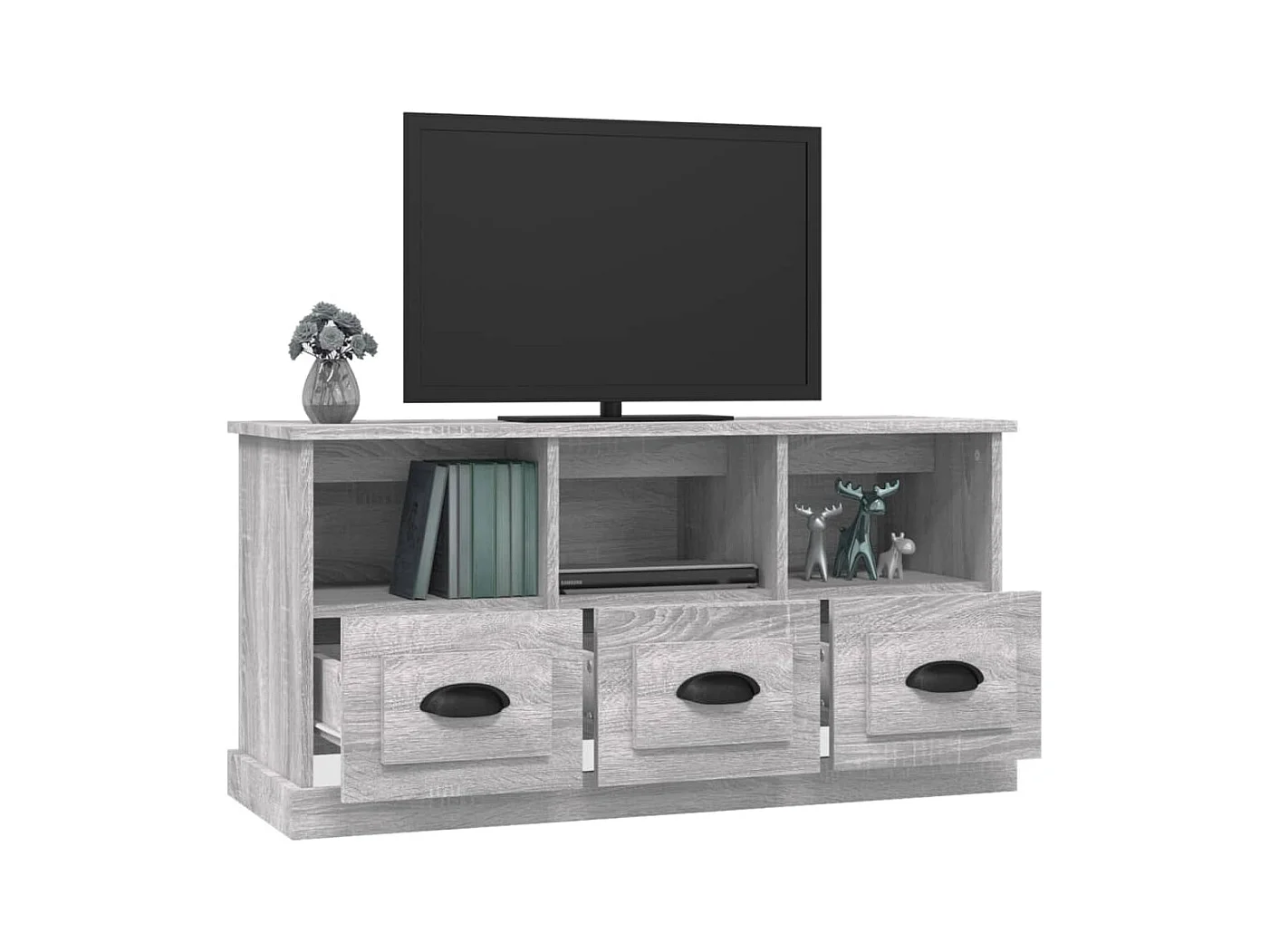 Sonoma grauer TV-Schrank 100x35x50 cm Holzwerkstoff
