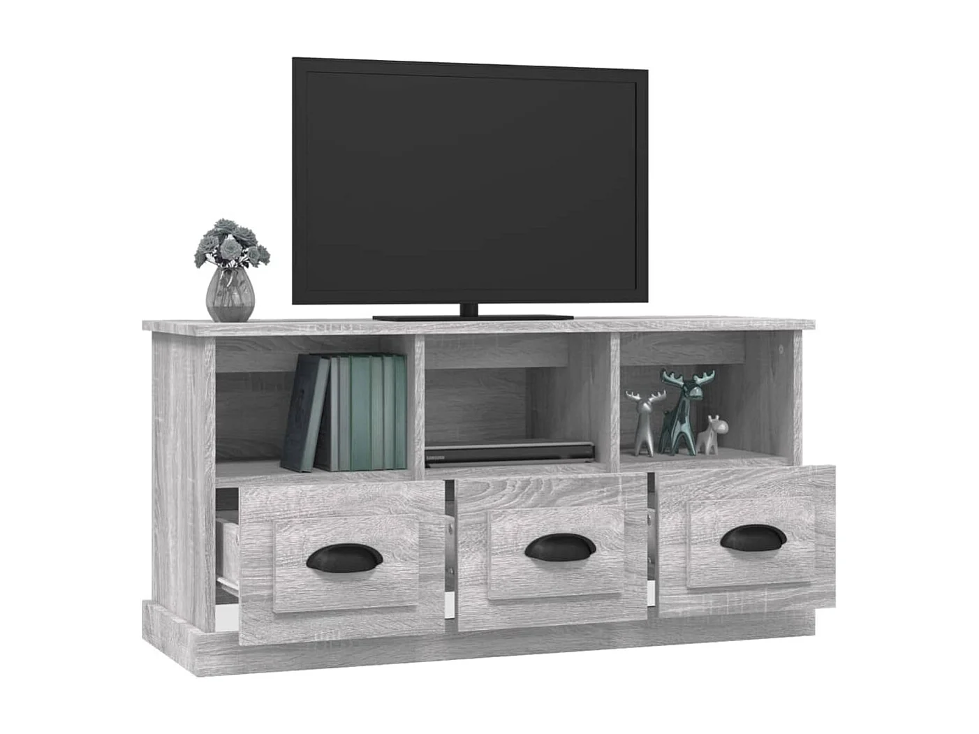 Mobile TV grigio Sonoma 100x35x50 cm in legno ingegnerizzato