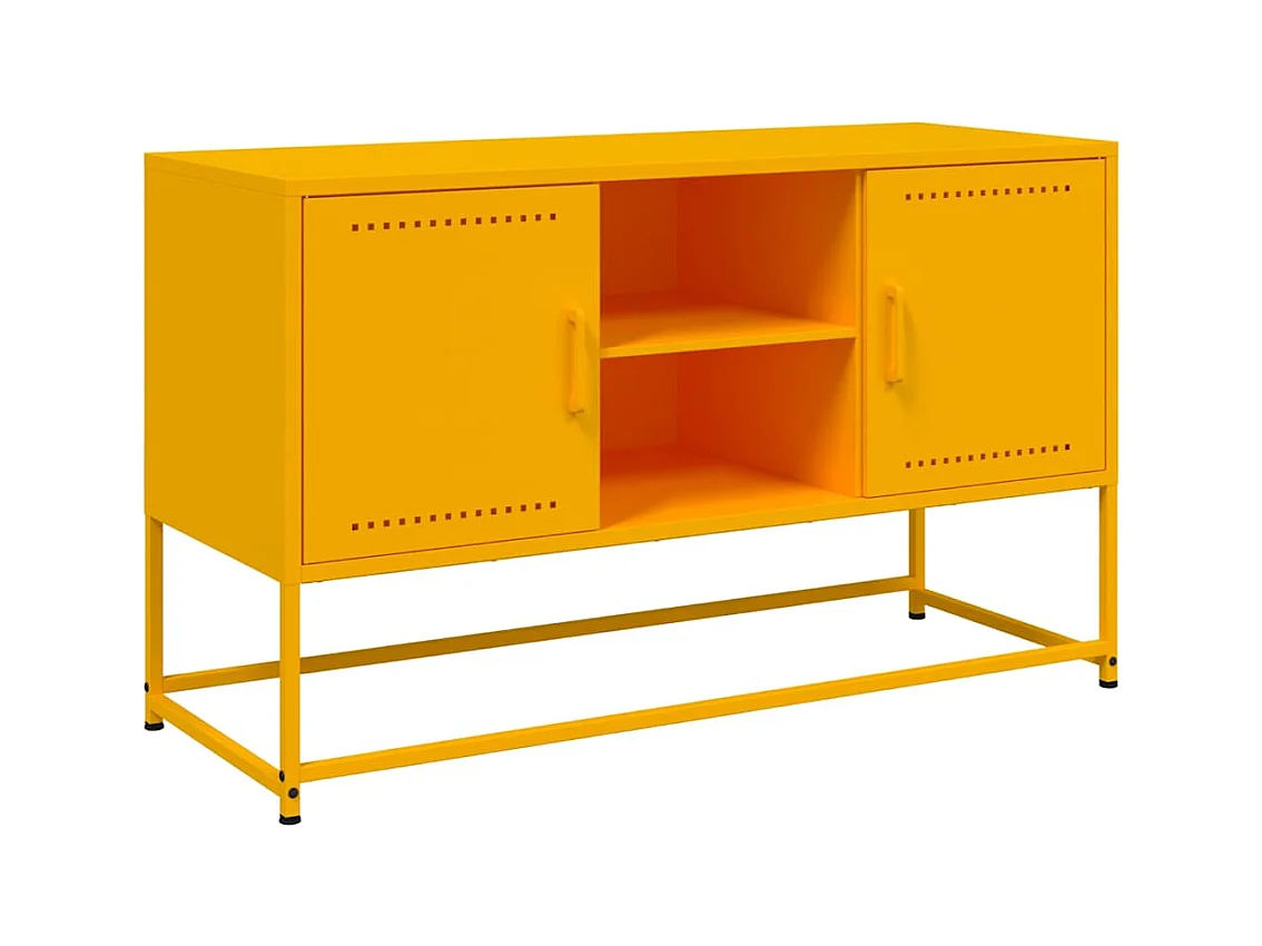 Meuble TV jaune moutarde 100,5x39x60,5 cm acier