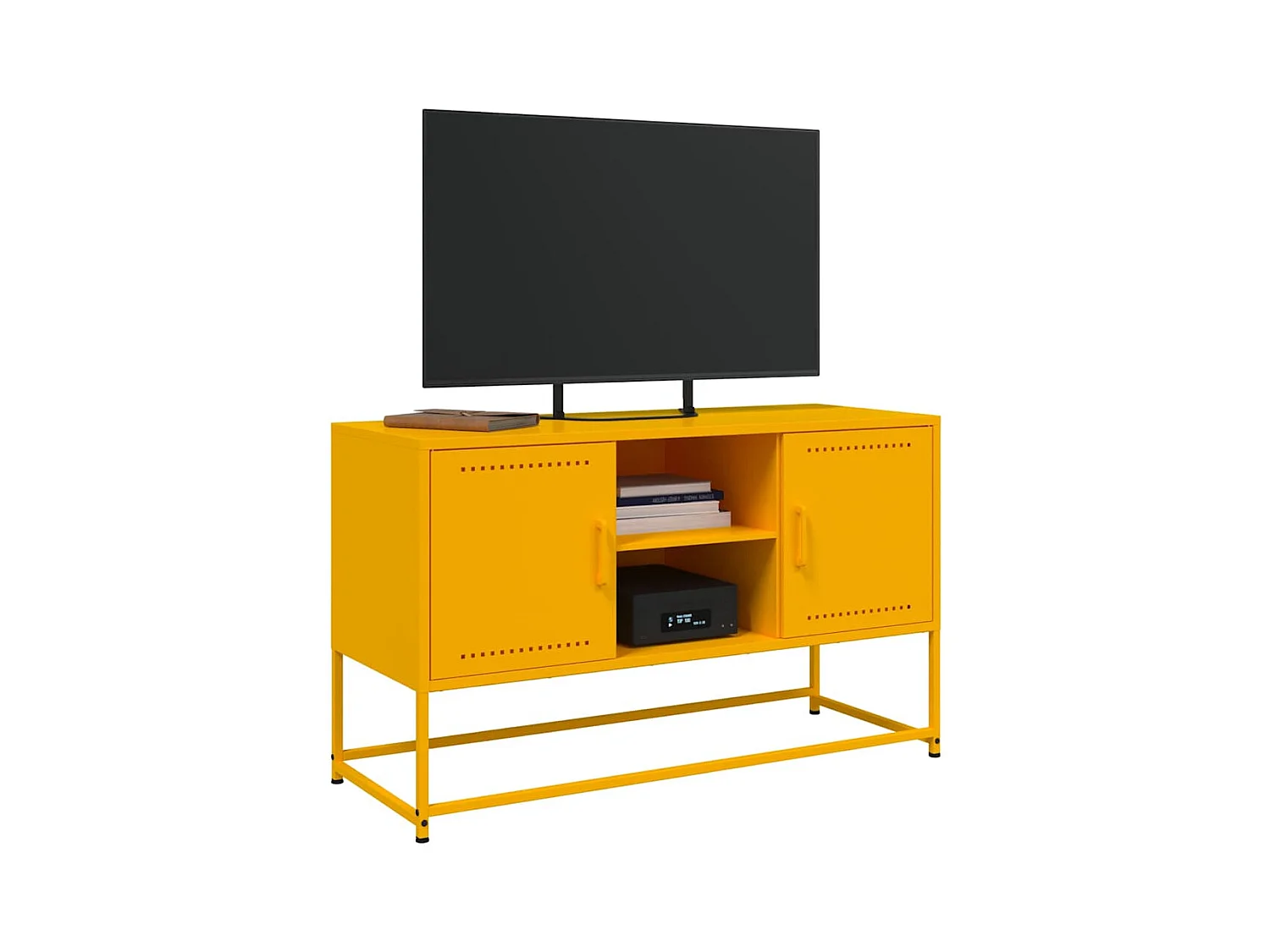 Meuble TV jaune moutarde 100,5x39x60,5 cm acier