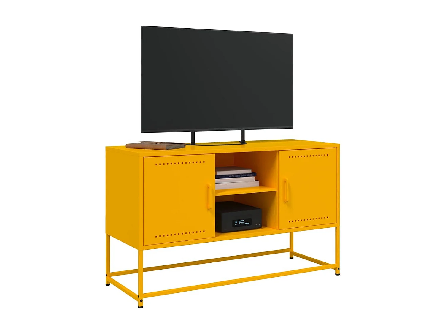 Meuble TV jaune moutarde 100,5x39x60,5 cm acier
