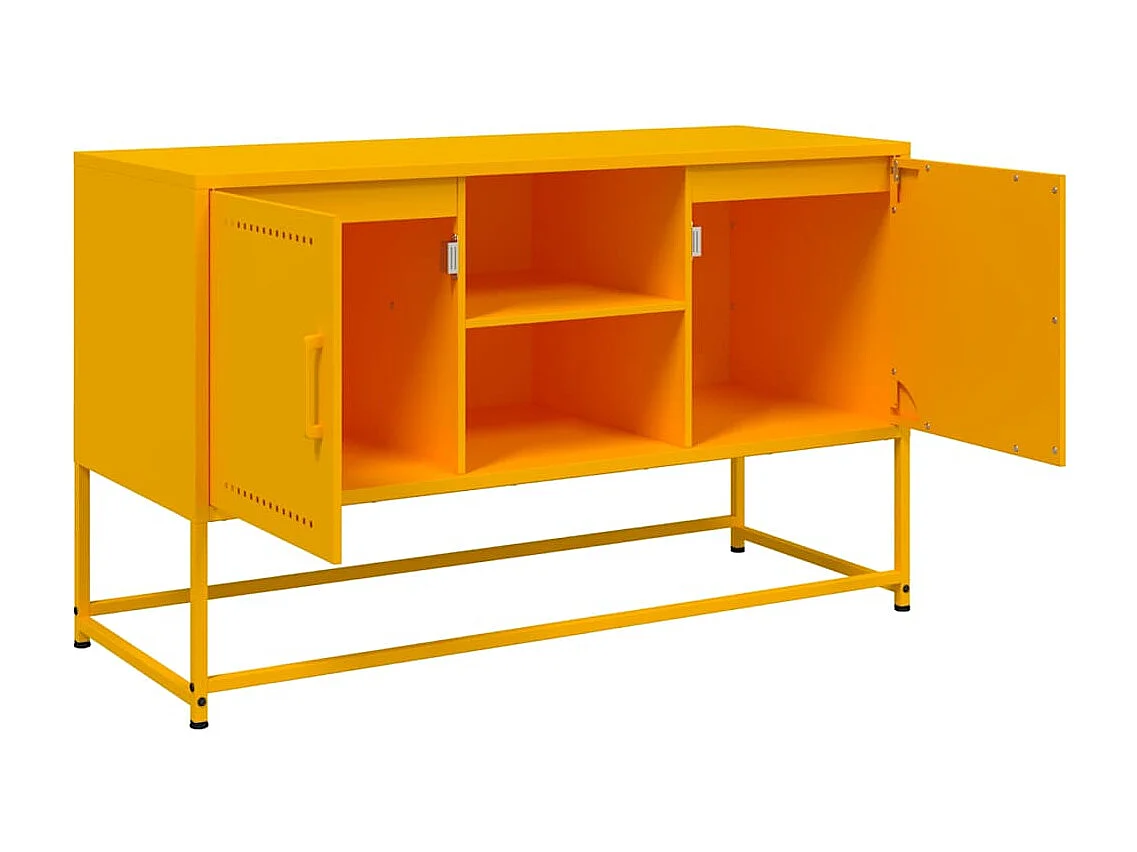 Meuble TV jaune moutarde 100,5x39x60,5 cm acier