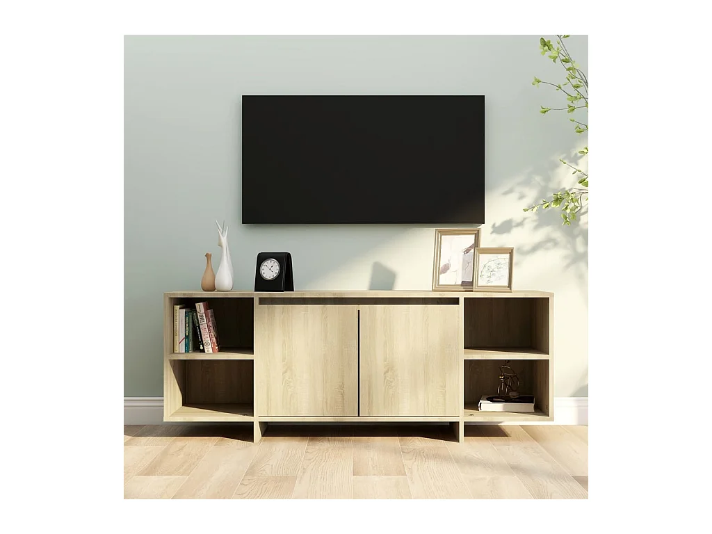 Meuble TV chêne sonoma 130x35x50 cm bois d'ingénierie
