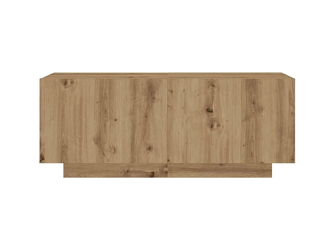 Meuble TV avec lumières LED chêne artisanal bois d'ingénierie