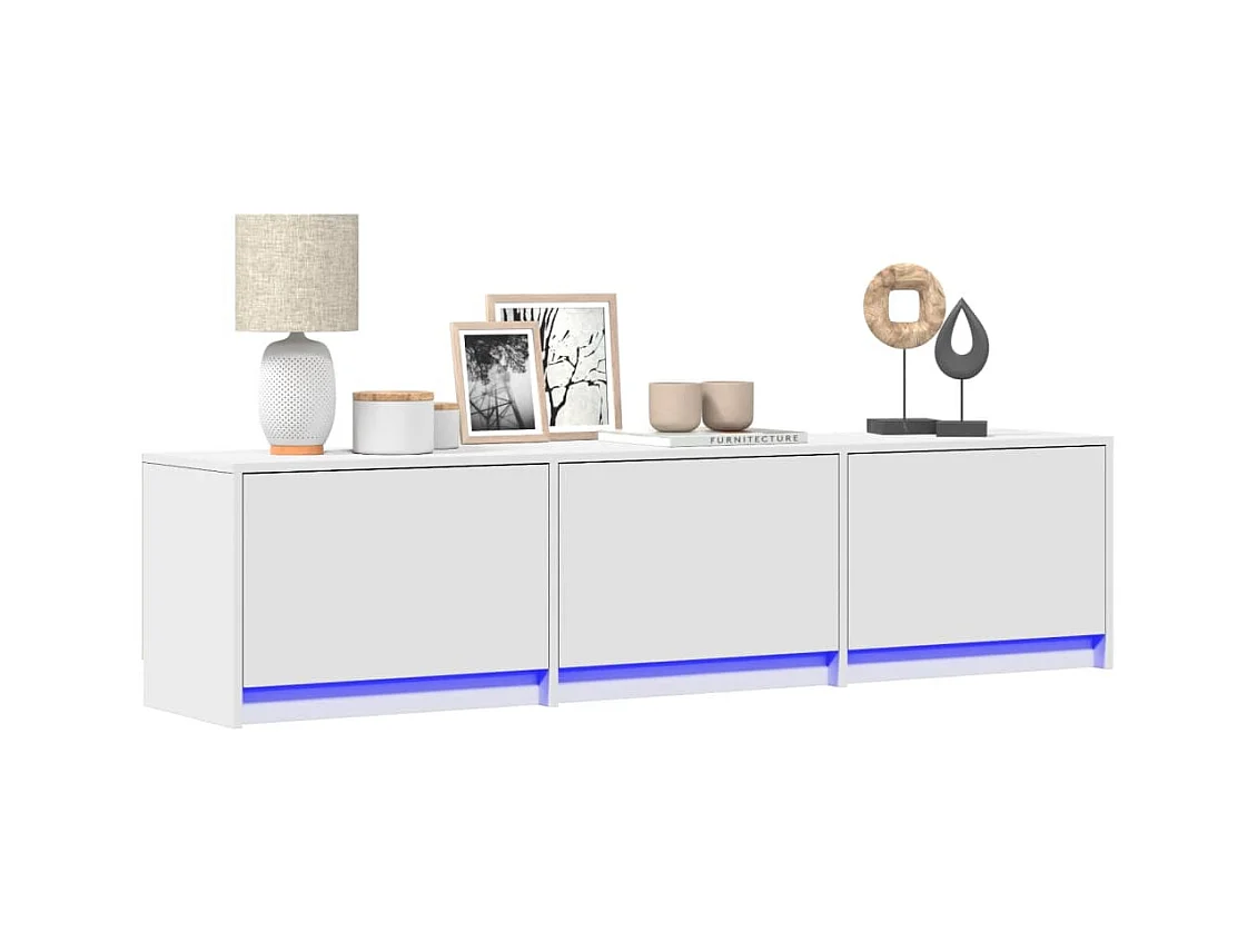 Mobile porta TV con LED bianco 165x34x40 cm in legno ingegnerizzato
