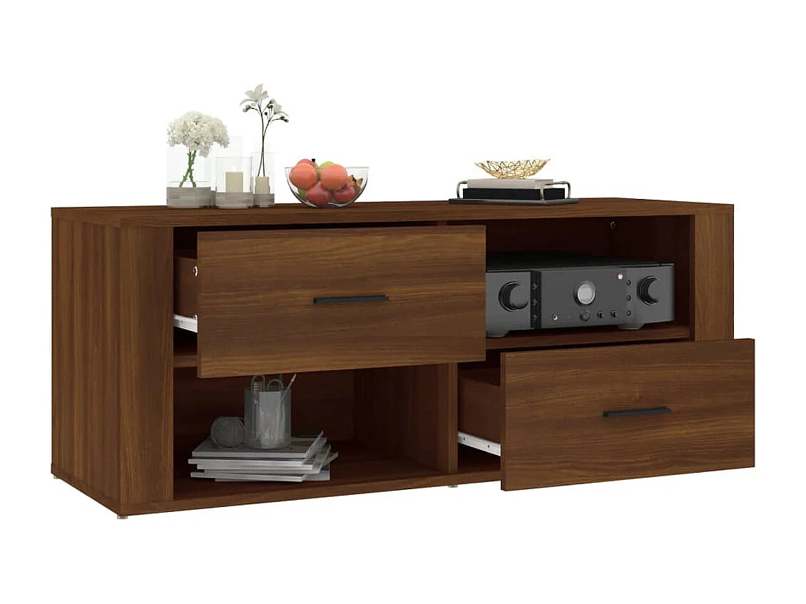 Mobile TV Rovere marrone 100x35x40 cm Legno ingegnerizzato